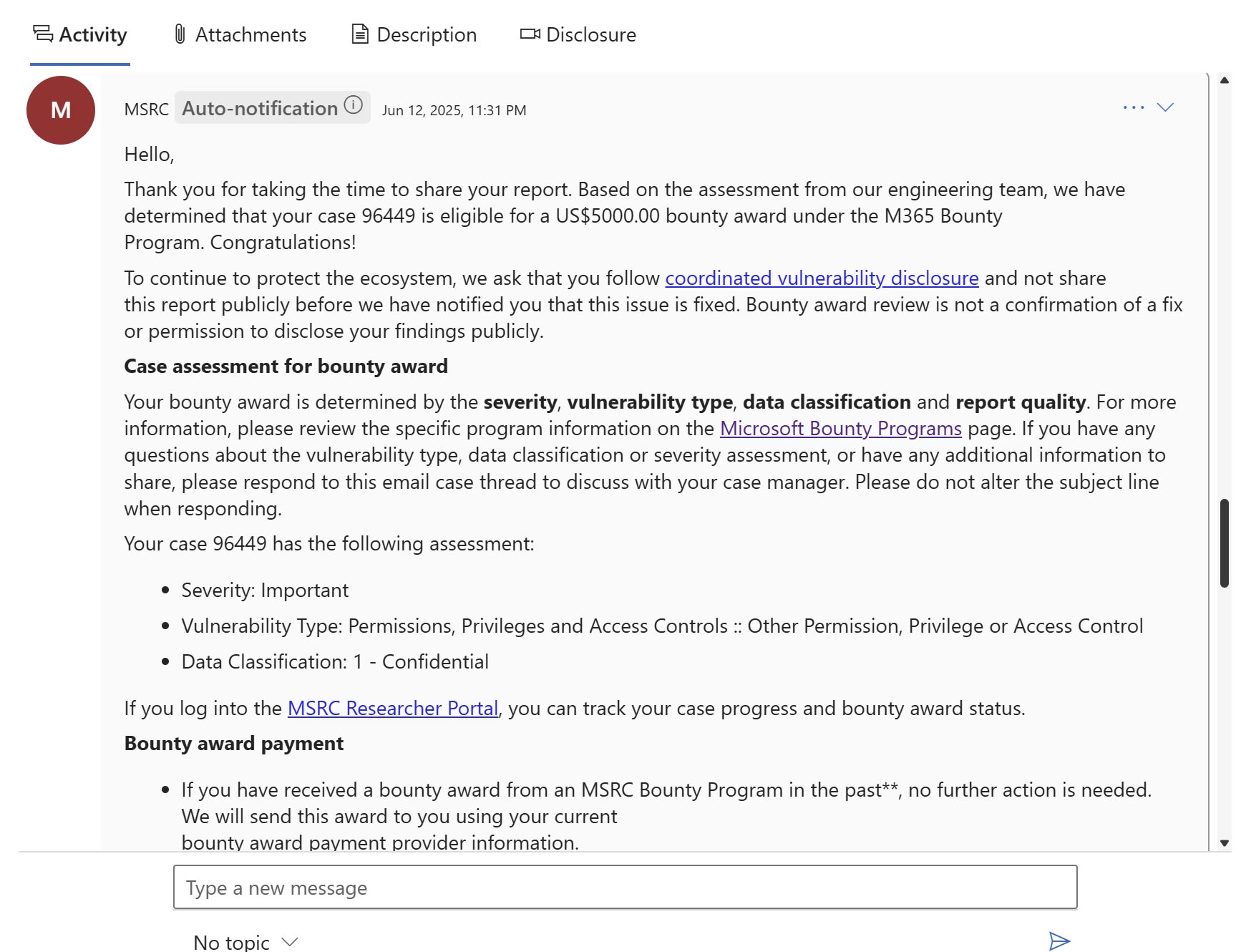 $5000 from a Privilege Escalation vulnerability in Microsoft Teams