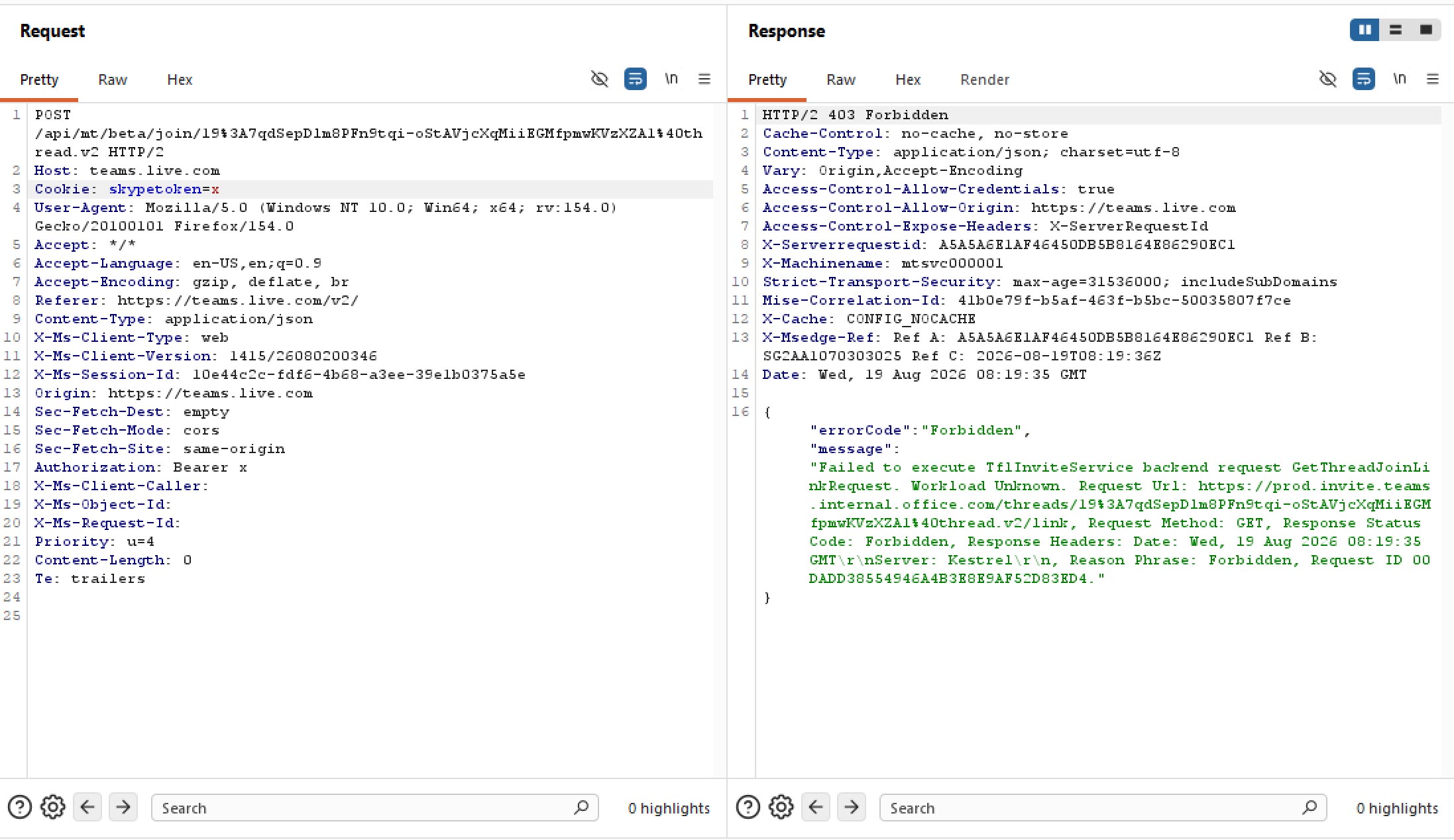 Testing privilege escalation in microsoft teams