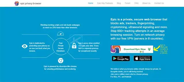 Epic Privacy Browser adalah browser tanpa blokir internet positif terbaru untuk Android dan komputer. Epic mengambil beberapa langkah untuk meningkatkan privasi dengan mengurangi jumlah informasi yang dicurahkan peramban ke dunia luar.