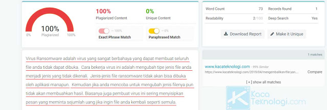 Cara cek apakah artikel atau tulisan di copy paste (copas) oleh orang lain atau tidak? atau bagaimana cara cek tulisan yang plagiat dengan plagiarism checker dan cara mengetahui tulisan yang unik.