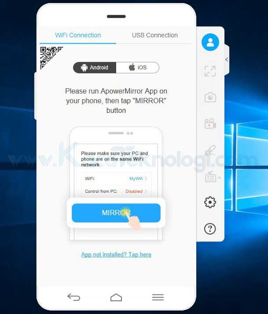 Bagaimana cara menampilkan layar HP Android ke laptop / PC (mirroring) dengan menggunakan aplikasi tanpa harus root secara offline ? dan bisa menggunakan usb / kabel data, dan wifi.