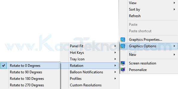 Bagaimana cara mengatasi dan mengembalikan layar laptop / komputer/ monitor yang terbalik (rotate) atau miring kembali ke tampilan dekstop seperti semula (menjadi normal) di Windows 7/8/10