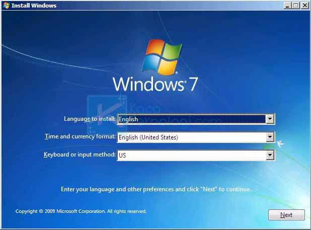File instalasi Windows 7