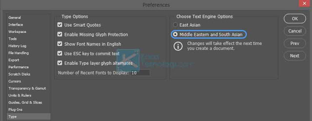 Bagaimana cara copas (copy paste) tulisan berbahasa Arab ke dalam Adobe Photoshop agar tulisan tidak terbalik dan tetap menampilkan tulisan Arab yang asli RTL (Right-to-Left)?