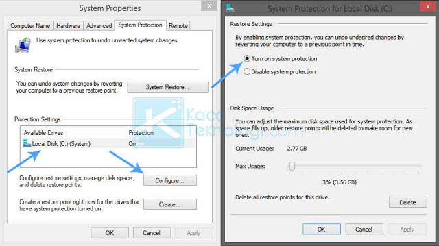 Apa itu restore point? bagaimana cara membuat restore point dan restore/mengembalikan windows 7,8,10 ke tanggal tertentu dan melalui BIOS. Lalu bagaimana cara mengembalikan system restore yang hilang dan lama saat proses dengan mudah.