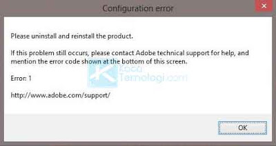 Bagaimana cara mengatasi error 1 "please uninstall and  reinstall the product" pada Adobe Photoshop, Illustrator, Premiere Pro, After Effect versi cs3, cs4, cs5, cs6 maupun CC pada Windows 7, 8, & 10.