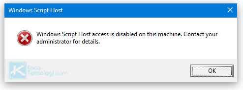 Cara mengatasi Windows Script Host access is disabled on this machine, Contact your administrator for details layar hitam (wscript.exe/cscript.exe) dan pada smadav.