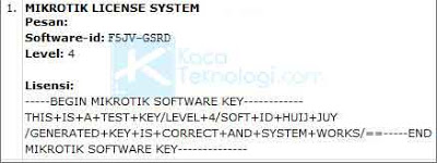 Cara memasukkan/men-generate/registrasi lisensi secara online ke Mikrotik dengan jenis-jenis level yang ditentukan. Tutorial Mikrotik: Belajar Mikrotik dari dasar sampai mahir