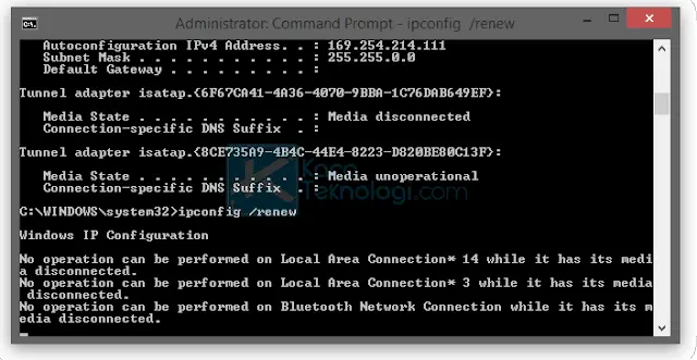 Cara Mengatasi Network Error Windows has detected an IP address conflict "Another computer on this network has the same IP address as this computer. Contact your network administrator for help resolving this issue. More details are available in the Windows System event log."