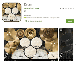 5 Aplikasi Emulator Drum Terbaik Untuk Android, aplikasi drummer band android, aplikasi untuk belajar drum di android, emulator drum android, 5 aplikasi emulator drum terbaik di android, real drum, simple drum, drum rock, drum, drum klasik.