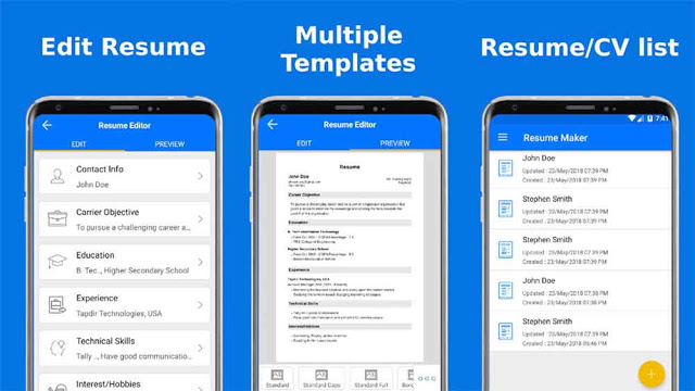 Daftar kumpulan aplikasi untuk membuat CV (Curriculum Vitae) di hp Android bahasa Indonesia terbaru dan terbaik secara offline yang cocok untuk fresh graduate dalam melamar kerja tentunya dengan desain elegan, keren, dan menarik.