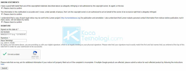 Cara melaporkan dan takedown blog yang copy paste artikel kita ke Google DMCA agar artikel yang terdeteksi duplikat dihapus dan ditindak tegas oleh Google