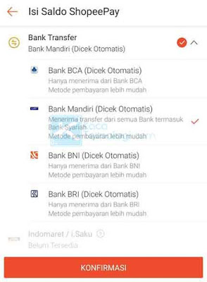 Cara Top Up atau isi saldo ShopeePay lewat ATM Mandiri atau aplikasi m-banking Mandiri Online dengan mudah.