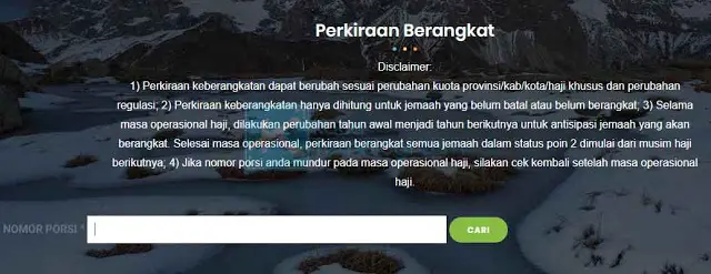 mengecek nomor porsi haji menggunakan situs Kementrian Agama Republik Indonesia (Kemenag RI)