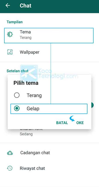 Cara mengaktifkan fitur dark mode / mode gelap WhatsApp di Android dan iPhone iOS 13 dan cara mengubah / mengganti mode WhatsApp dari light mode menjadi dark mode terbaru.