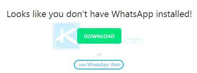 Jika Anda tidak menggunakan WhatsApp Desktop, maka Anda akan langsung diarahkan ke chat room. Namun, apabila Anda menggunakan WhatsApp Web maka Anda bisa mengklik use WhatsApp Web.