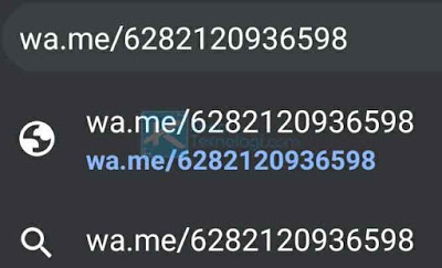 Pastikan Anda mengganti angka 0 menjadi +62 (kode negara nomor telepon Indonesia). Kemudian klik pada url (yang atas) bukan penelusuran Google.