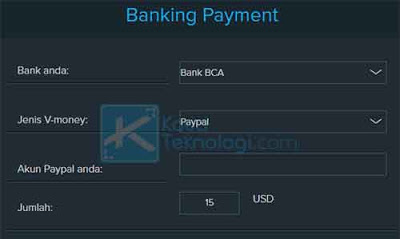 Selanjutnya, masukkan data rekening Anda dan pilih bank yang Anda gunakan. Setelah itu, Anda bisa memasukkan nominal saldo yang akan dikirim ke akun PayPal Anda.