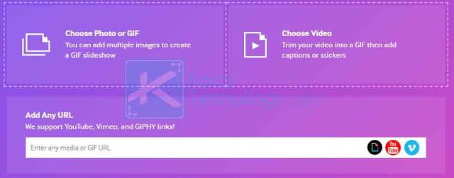 Klik "Choose Video" untuk memulai pengkonversian video milik Anda sendiri. Anda juga bisa membuat GIF dari URL video seperti Youtube.