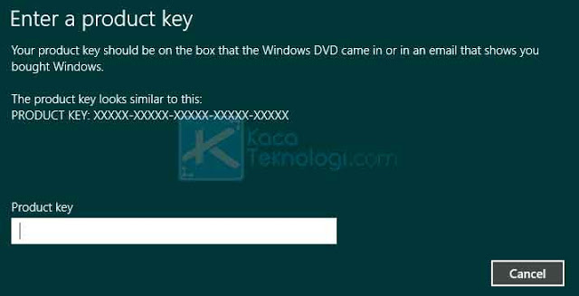 Ketikkan kode aktivasi yang Anda miliki di jendela selanjutnya.