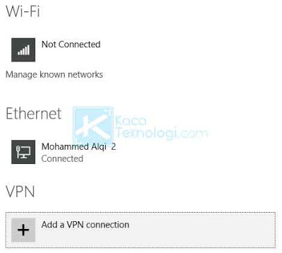 Buka pengaturan Windows dengan mengklik ikon internet di pojok kanan bawah. Klik View Connection Settings. Klik pada adapter yang terhubung.