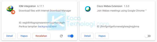 Ekstensi terkadang dapat mencekal Anda dalam mengkases suatu halaman pada browser.