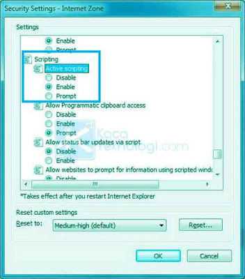 Cara Mengaktifkan Javascript di Internet Explorer / Edge: