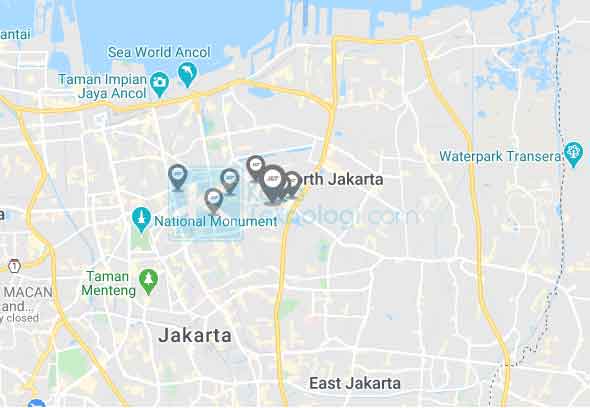 Tunggu beberapa saat sampai laman menampilkan letak kantor J&T sesuai lokasi yang Anda minta.