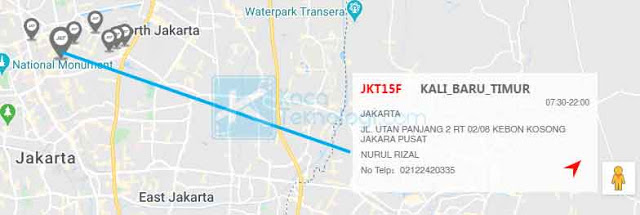 Anda dapat mengetahui lokasi kantor lebih lanjut beserta dengan kontak teleponnya dengan cara mengklik ikon lokasi kantor yang muncul pada map.