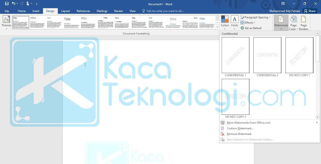 cara buat watermark di microsoft 