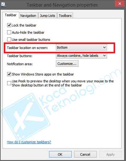 Cara Memindahkan Menu Taskbar Keatas dan samping di Windows 7,8 dan 10 dan cara menggeser menu taskbar