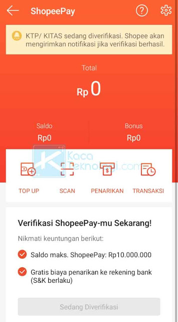 Apabila semua data sudah diisi dengan benar, Anda hanya perlu menunggu kurang lebih 24 jam saat proses verifikasi ShopeePay sedang berlangsung.