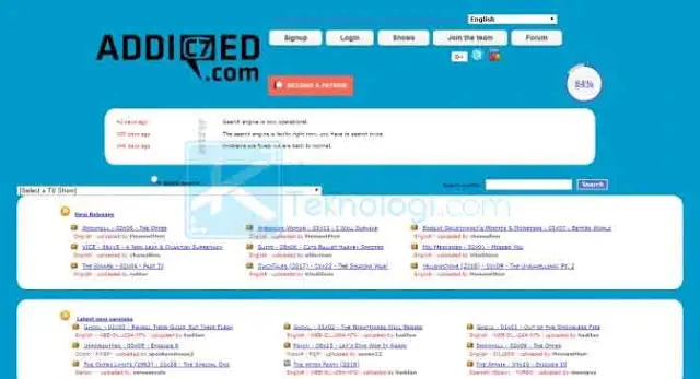 Addic7ed adalah situs download subtitle populer yang banyak diterjemahkan kedalam bahasa Indonesia.
