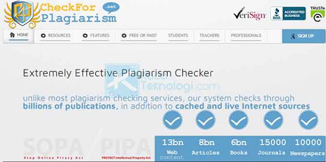 CheckForPlagiarism.net memberikan Anda solusi untuk mendeteksi apakah tulisan / artikel hasil copas atau bukan.