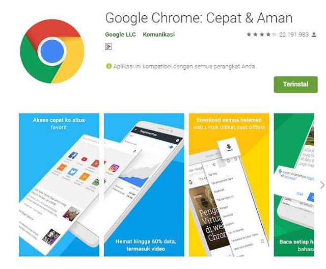 Aplikasi penghemat kuota google chrome