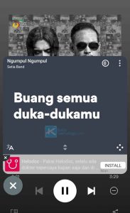 Menampilakn lirik spotify dengan musixmatch