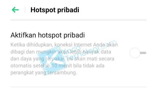 mengaktifkan hotspot