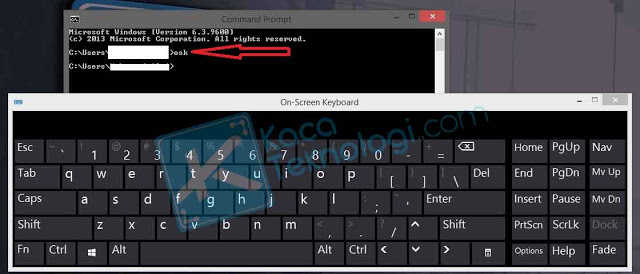 Cara Mengaktifkan Keyboard On Screen atau Touch Keyboard di Windows 7,8 dan 10 dan cara menyalakan keyboard virtual melalui menu run dan cmd