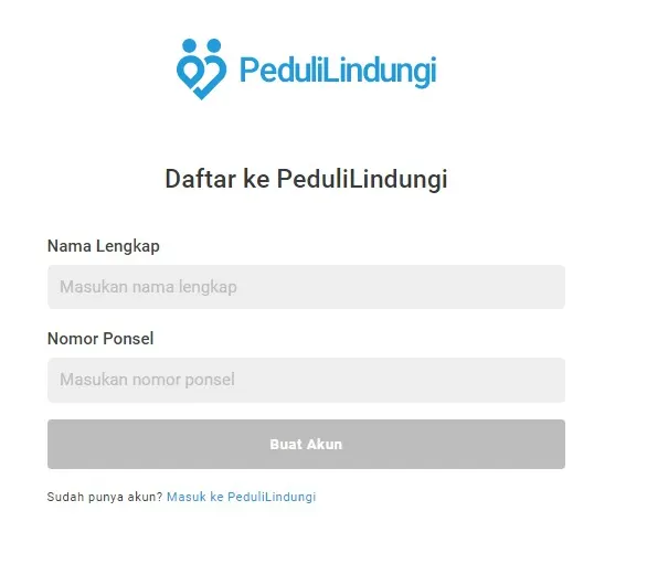 Cara Buat Akun di Situs PeduliLindungi Untuk Vaksinasi 2021