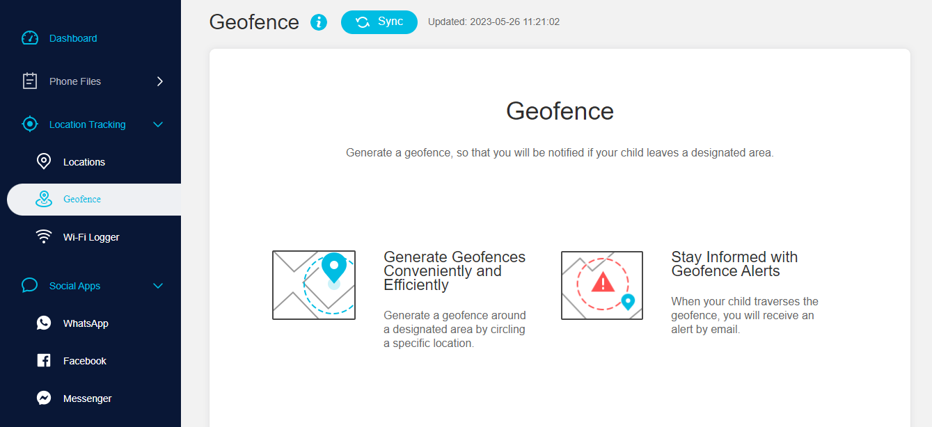 Fitur Geofence untuk mengetahui apakah lokasi HP keluar dari daerah tertentu atau tidak