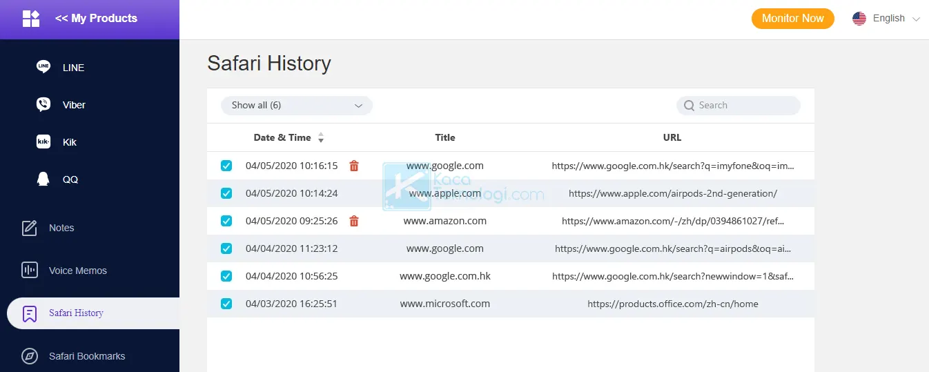 Fitur Safari History untuk melihat history browser yang telah dihapus
