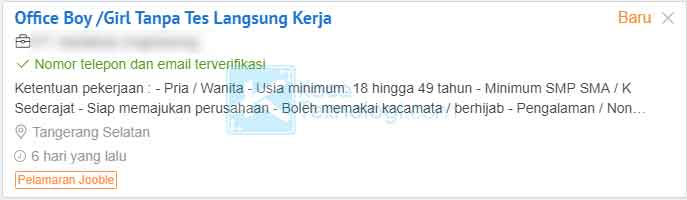 Kontak Terverifikasi Jooble