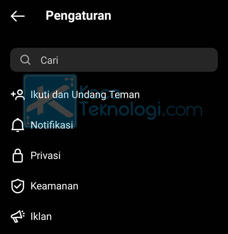 Langkah 1 Pilih Privasi