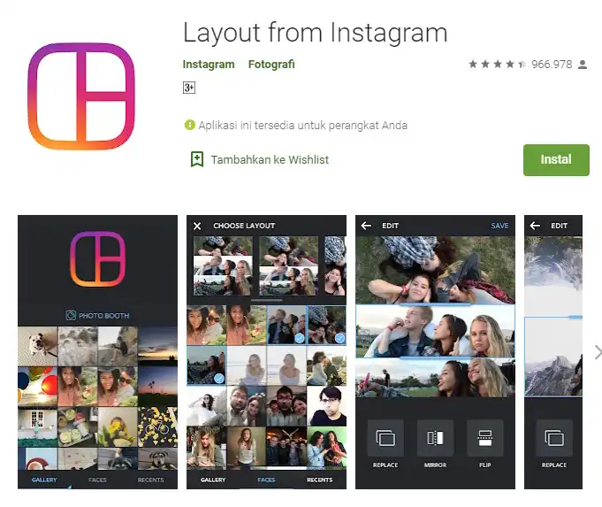aplikasi template feed instagram