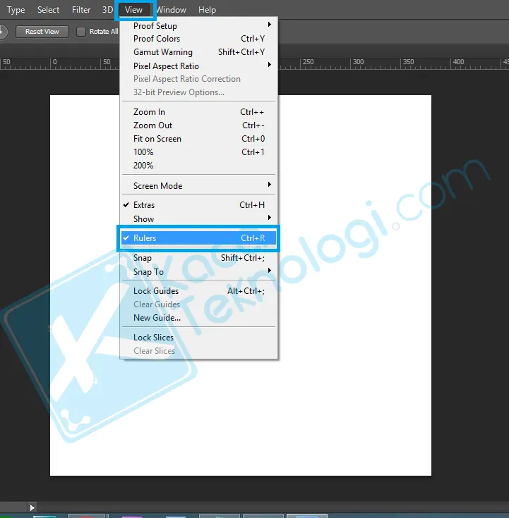 cara memunculkan garis tengah di photoshop cs6