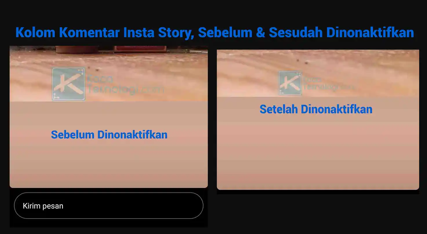 cara menghilangkan kirim pesan di story ig