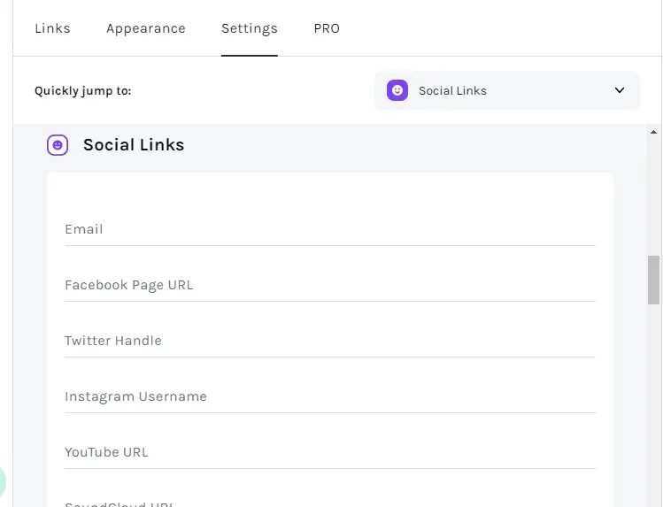 Social Link di Linktree