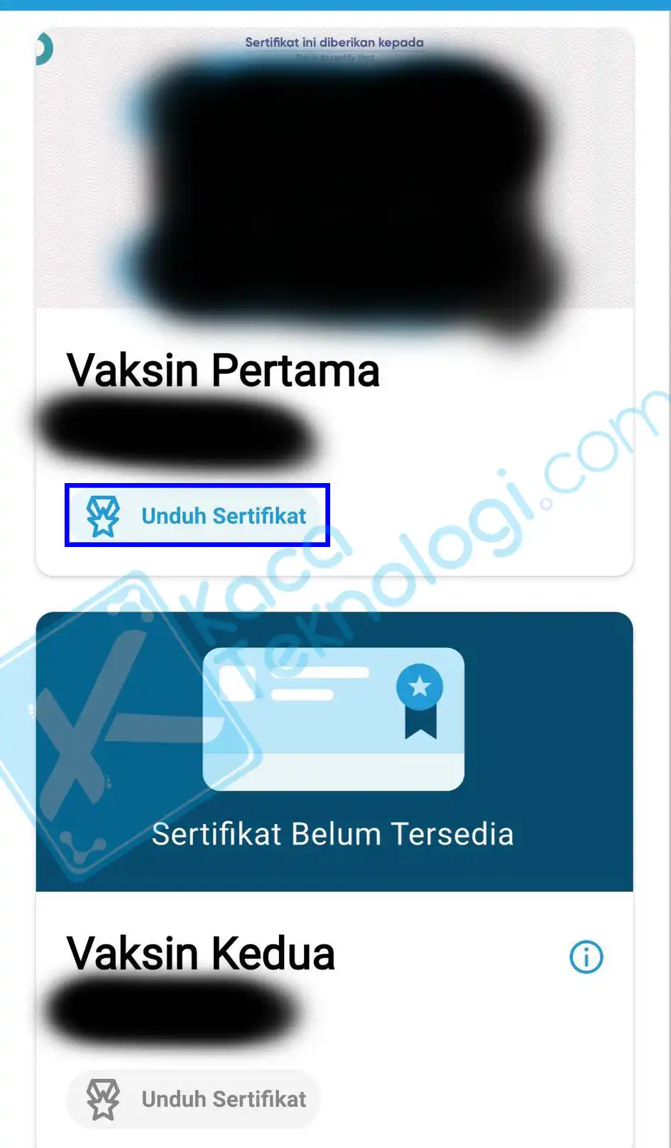 Cara Unduh Sertifikat Vaksin di Aplikasi dan Situs Peduli Lindungi 2021