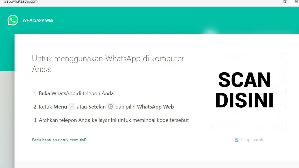 Cara Scan Barcode Atau QR Code di Whatsapp Web