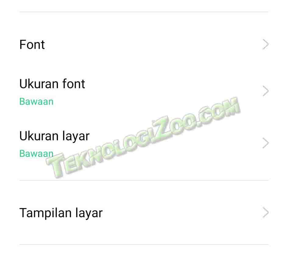 merubah size font di hp